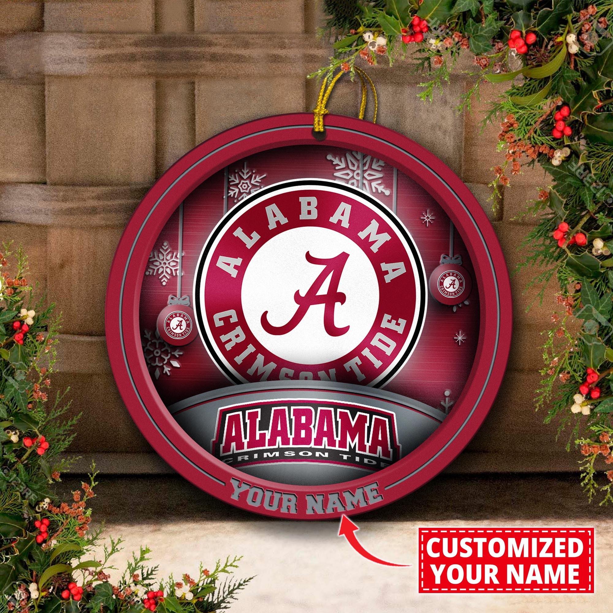 Alabama Crimson Tide Circle Aluminium Custom Ornament 2 Side Trending New Arrivals H52912 ETUG311023