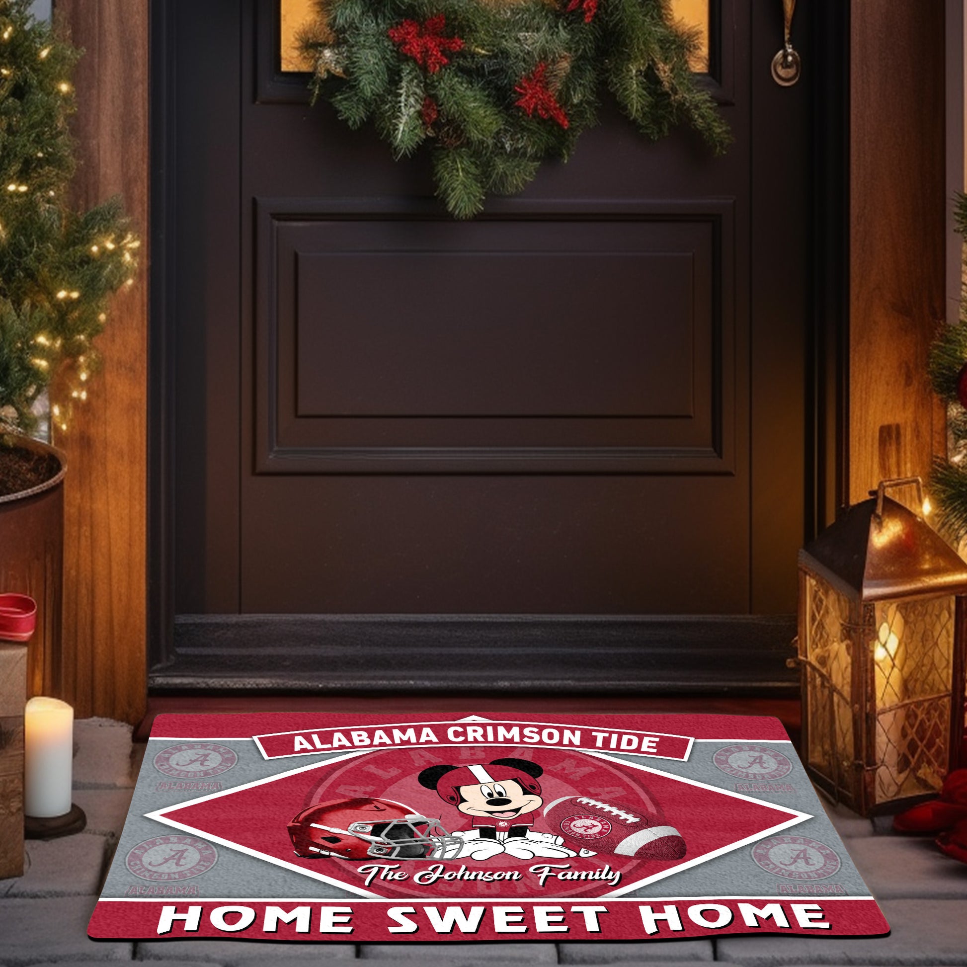 Alabama Crimson Tide Doormat Custom Your Family Name, Sport Team And MK Doormat, FootBall Fan Gifts EHIVM-52722