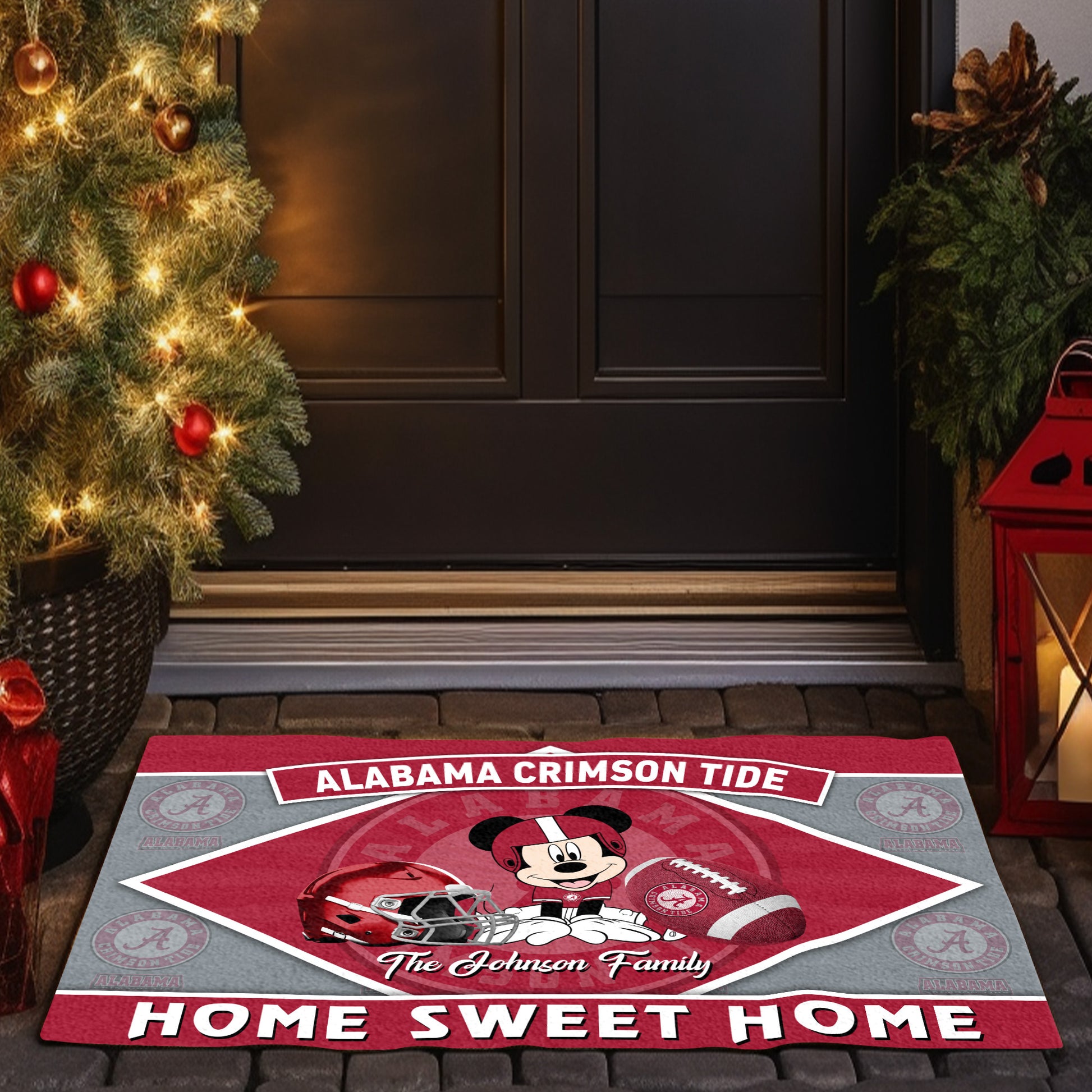 Alabama Crimson Tide Doormat Custom Your Family Name, Sport Team And MK Doormat, FootBall Fan Gifts EHIVM-52722