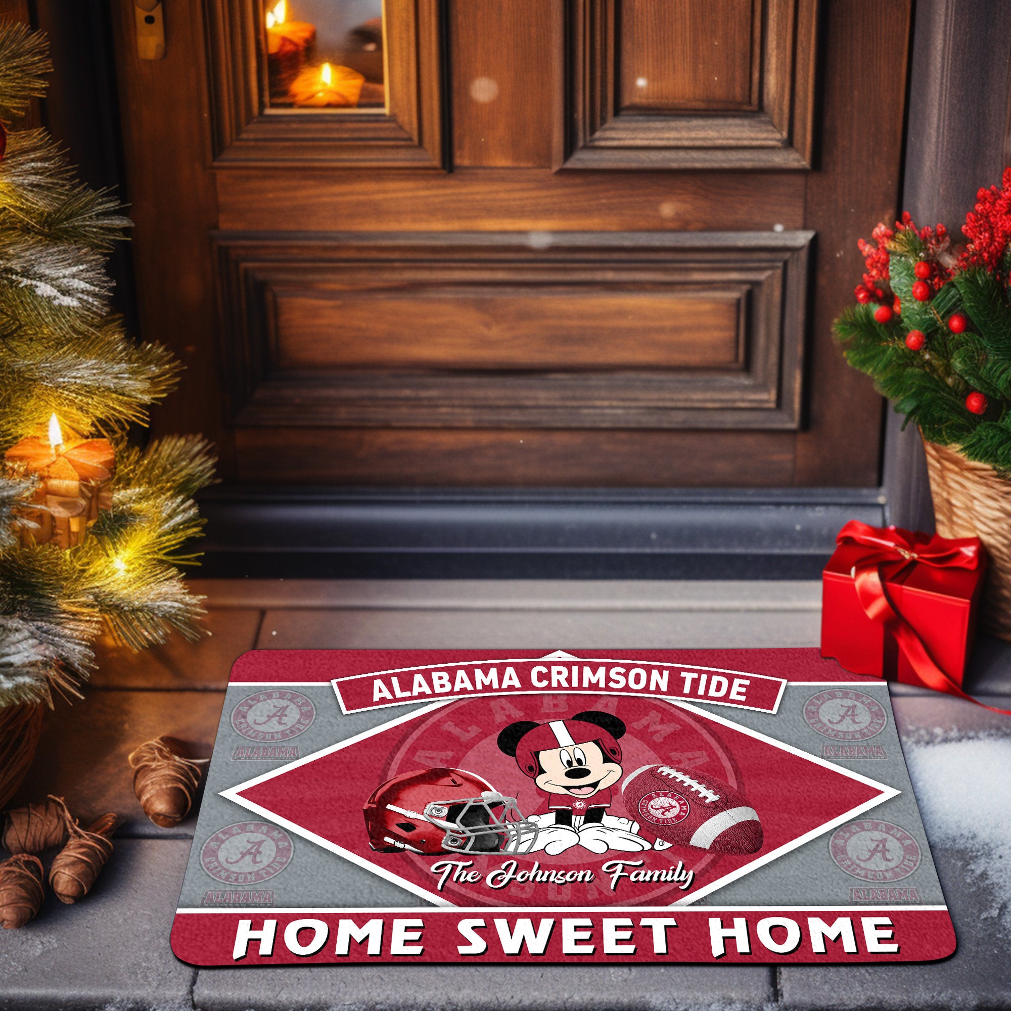 Alabama Crimson Tide Doormat Custom Your Family Name, Sport Team And MK Doormat, FootBall Fan Gifts EHIVM-52722