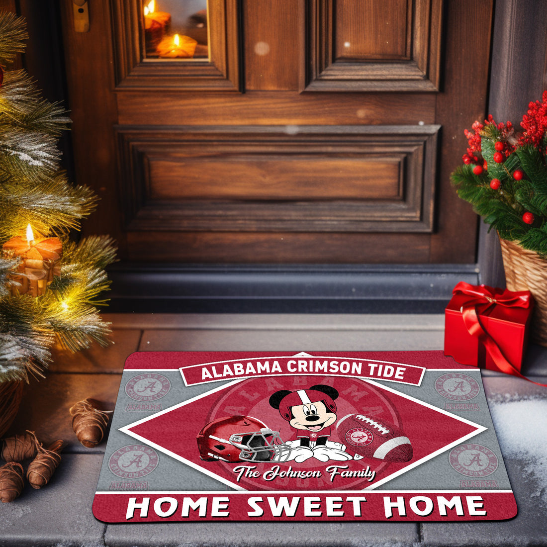Alabama Crimson Tide Doormat Custom Your Family Name, Sport Team And MK Doormat, FootBall Fan Gifts EHIVM-52722