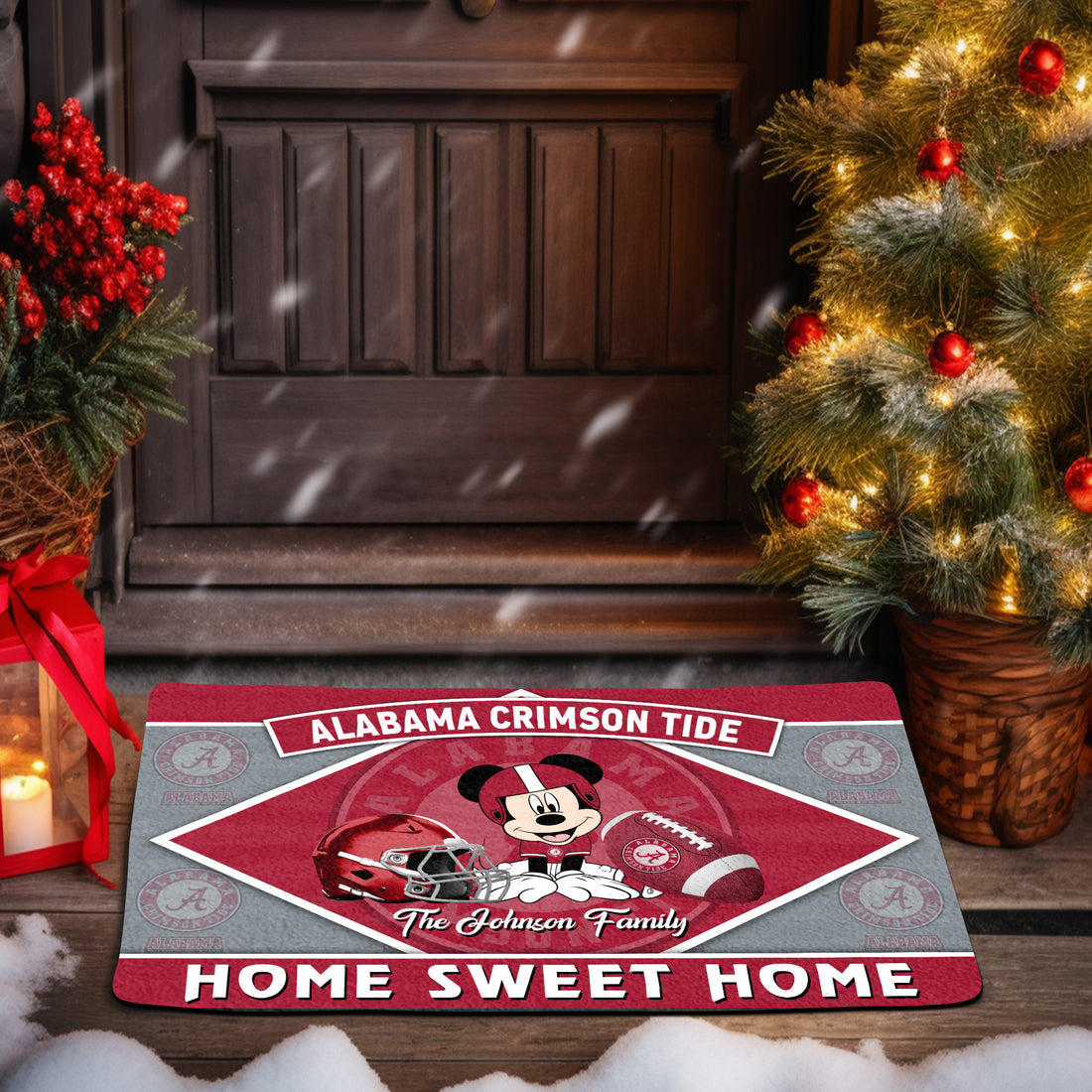 Alabama Crimson Tide Doormat Custom Your Family Name, Sport Team And MK Doormat, FootBall Fan Gifts EHIVM-52722