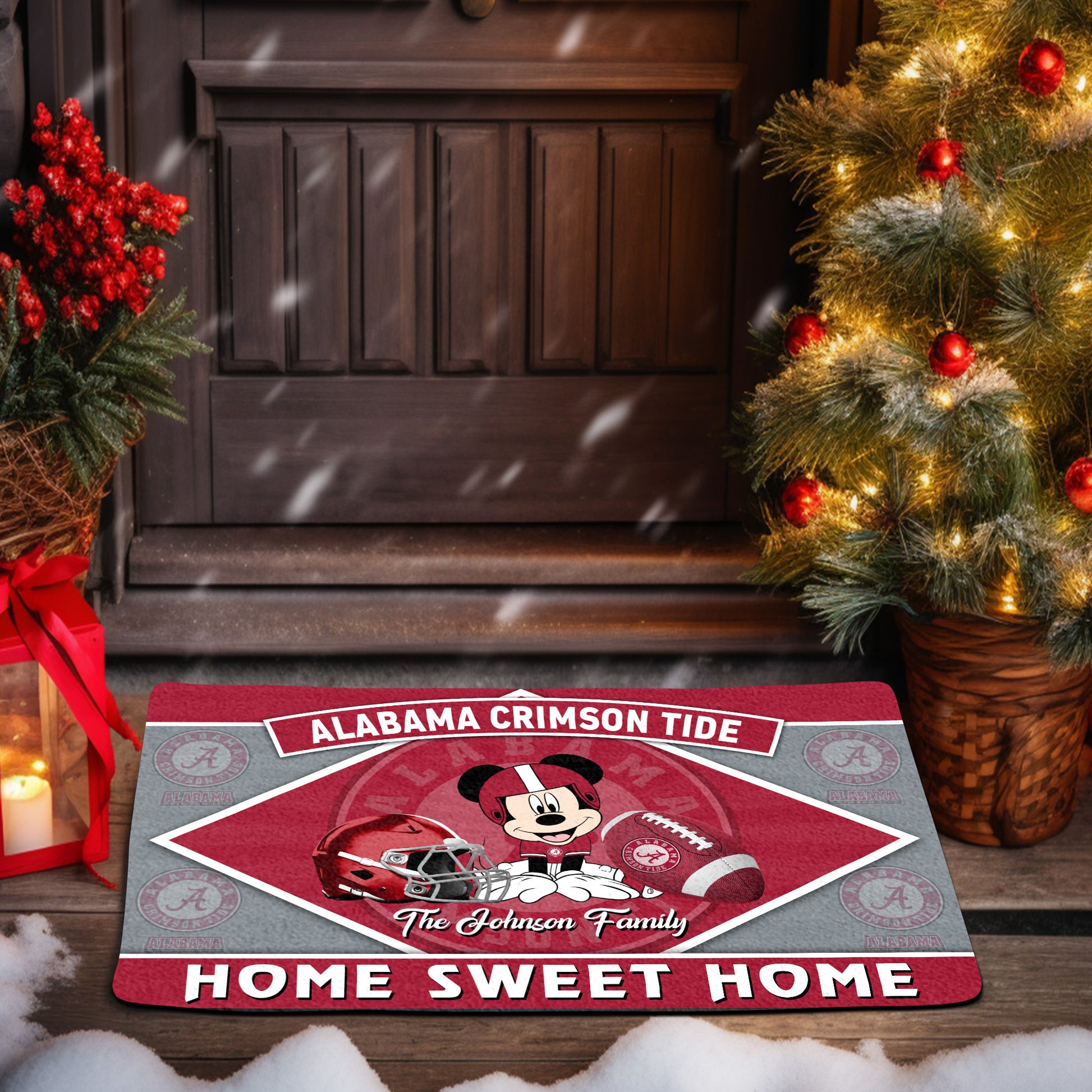 Alabama Crimson Tide Doormat Custom Your Family Name, Sport Team And MK Doormat, FootBall Fan Gifts EHIVM-52722