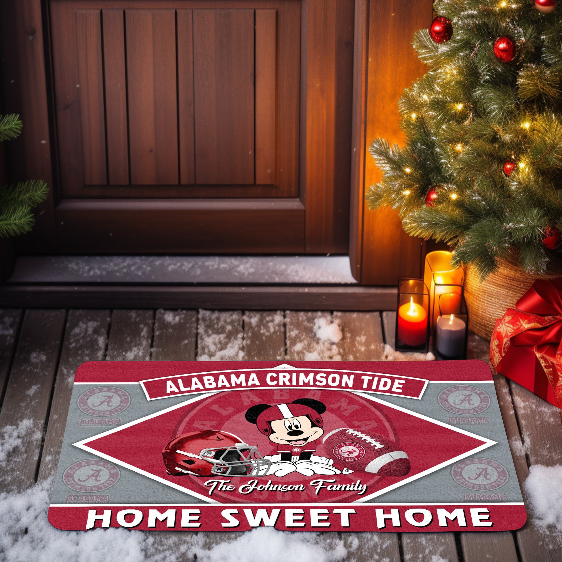 Alabama Crimson Tide Doormat Custom Your Family Name, Sport Team And MK Doormat, FootBall Fan Gifts EHIVM-52722