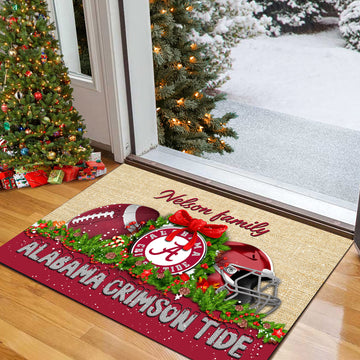 Alabama Crimson Tide Doormat Personalized Your Name, Sport Team Doormat, Christmas Gifts For Football Fan, Home Decor ETHY-52726