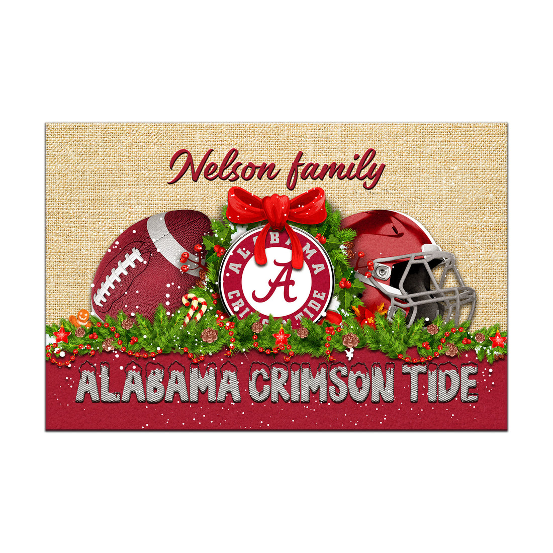 Alabama Crimson Tide Doormat Personalized Your Name, Sport Team Doormat, Christmas Gifts For Football Fan, Home Decor ETHY-52726