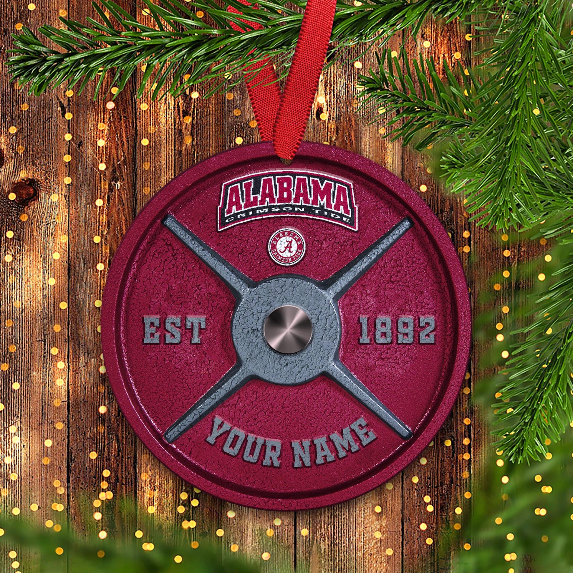 Alabama Crimson Tide Fitness Circle Aluminium Custom Ornament 2 Side Trending New Arrivals H52884 ETUG311023