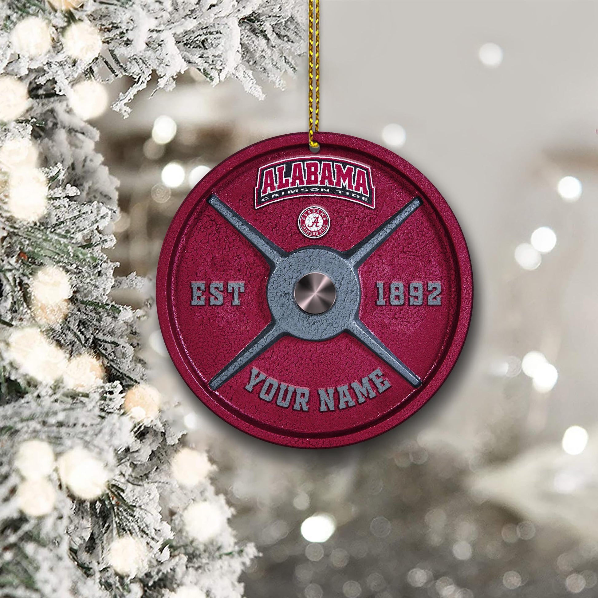 Alabama Crimson Tide Fitness Circle Aluminium Custom Ornament 2 Side Trending New Arrivals H52884 ETUG311023