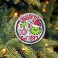 Alabama Crimson Tide Grinch Circle Aluminium Ornament 2 Side Trending New Arrivals H52900 ETUG311023