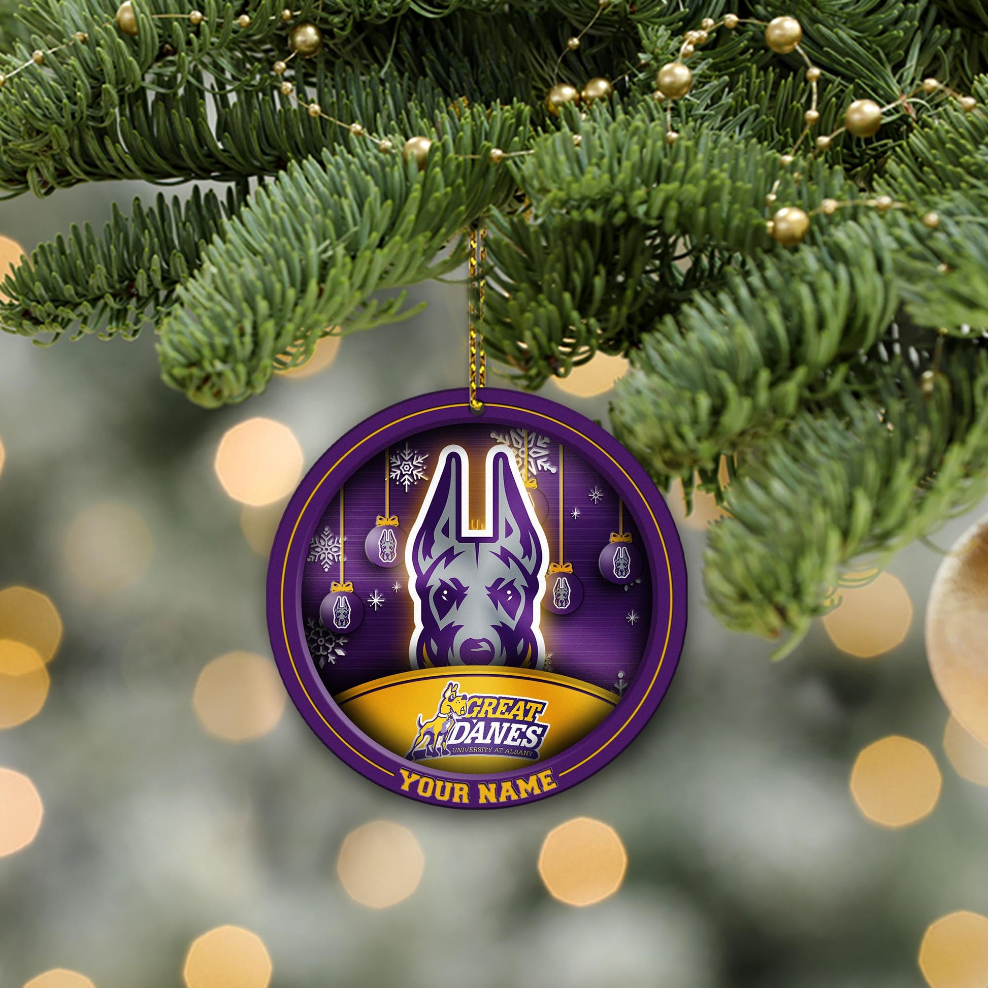 Albany Great Danes Circle Aluminium Custom Ornament 2 Side Trending New Arrivals H52912 ETUG311023