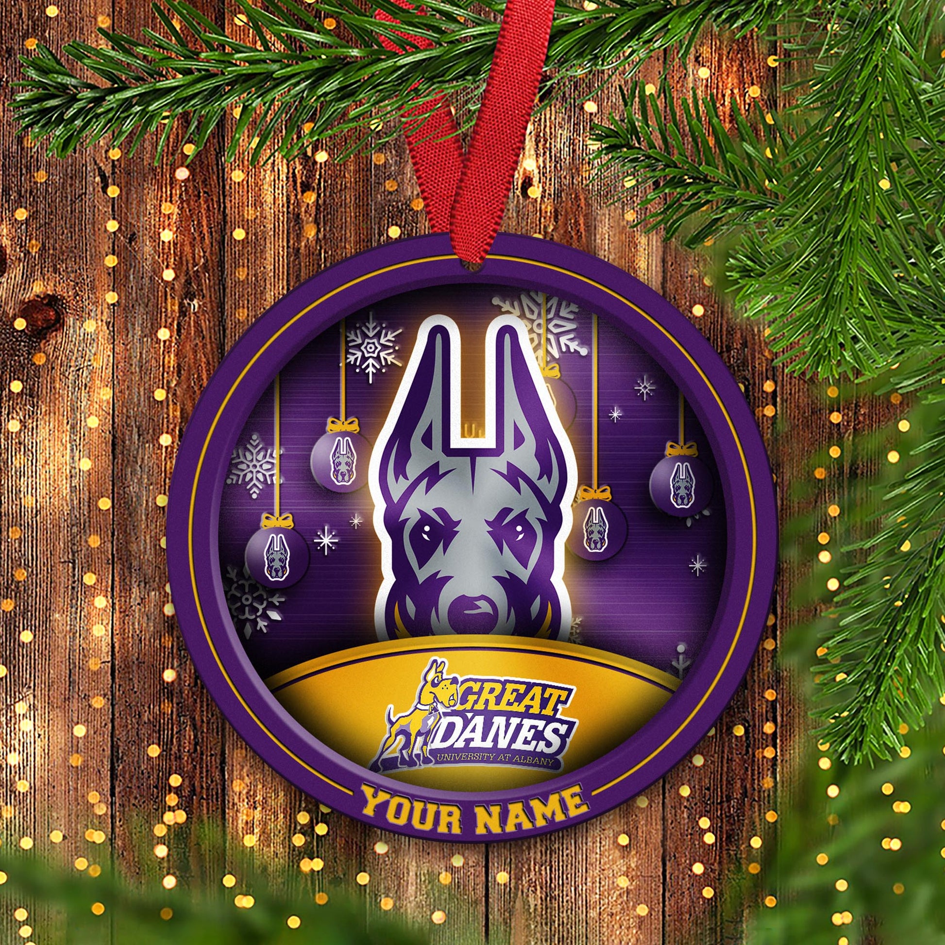 Albany Great Danes Circle Aluminium Custom Ornament 2 Side Trending New Arrivals H52912 ETUG311023