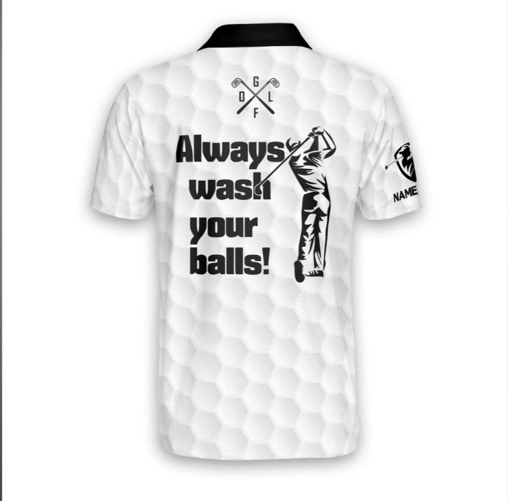 Always wash your balls Polo Shirt, Personalized Polo Shirt for men, Golf player shirt