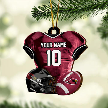 Arizona Cardinals 2 Layered Piece Wooden Ornament Custom Name And Number, Sport Team Ornament, Sport Gifts ETRG-52175