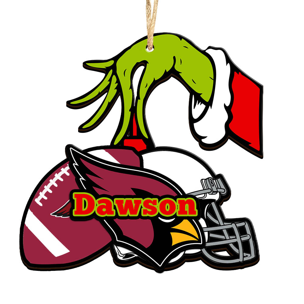 Arizona Cardinals 2 Layered Wooden Ornament Personalized Your Name, GR And American Football Team Ornament, Football Lover Gifts, Hanging Decorations ETHY-52254