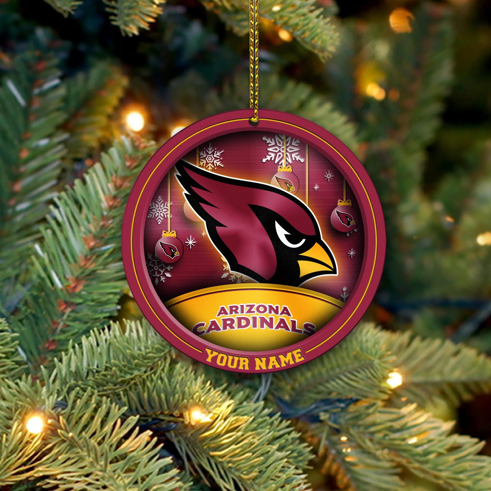 Arizona Cardinals Circle Aluminium Custom Ornament 2 Side Trending New Arrivals H52912 ETUG311023