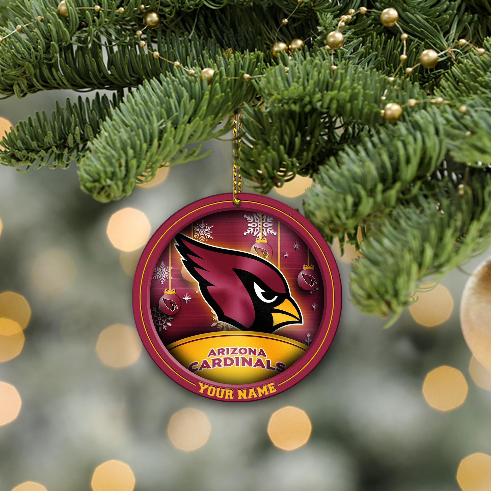 Arizona Cardinals Circle Aluminium Custom Ornament 2 Side Trending New Arrivals H52912 ETUG311023
