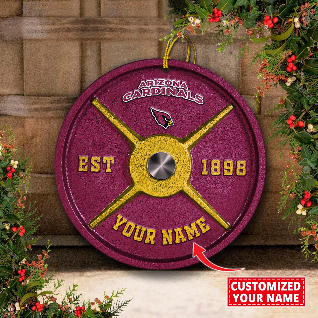 Arizona Cardinals Fitness Circle Aluminium Custom Ornament 2 Side Trending New Arrivals H52884 ETUG311023