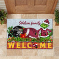 Arizona Cardinals Football Team Doormat Personalized Your Family Name, Sport And Grinch Doormat, Football Lovers Gifts, Home Decorations ETHY-53152