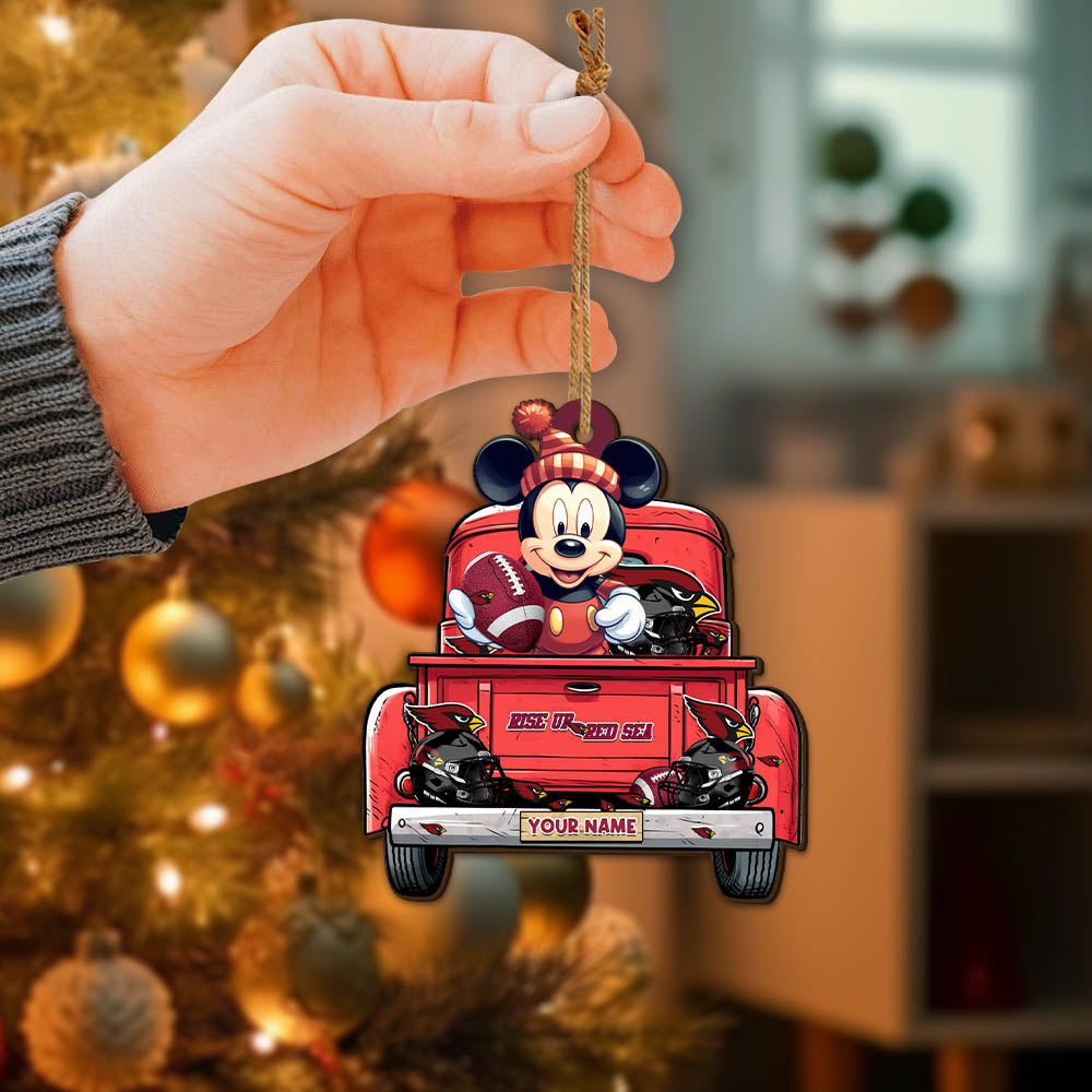 Arizona Cardinals Wooden Ornament Personalized Your Name, MK And Sport Ornament, Christmas Gifts For Sport Lovers, Sport Home Decor ETHY-52365