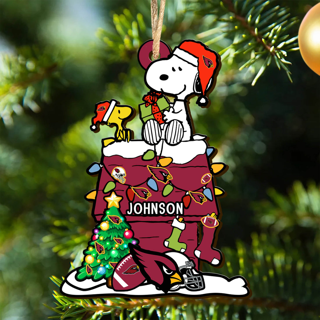 Arizona Cardinals Wooden Ornament Personalized Your Name, SN Ornament, Christmas Gifts For Sport Lovers, Sport Home Decorations ETHY-52323