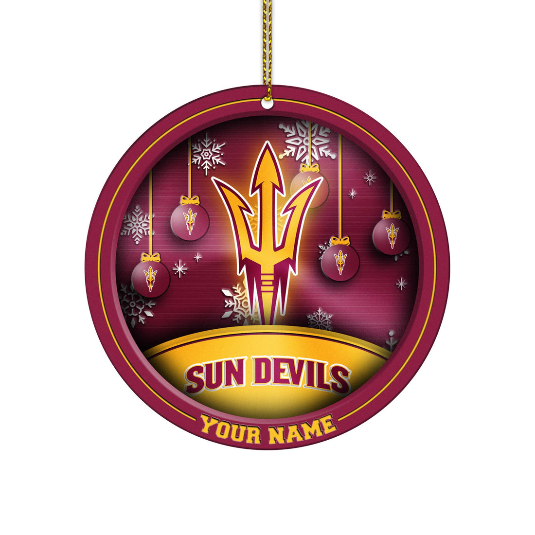 Arizona State Sun Devils Circle Aluminium Custom Ornament 2 Side Trending New Arrivals H52912 ETUG311023