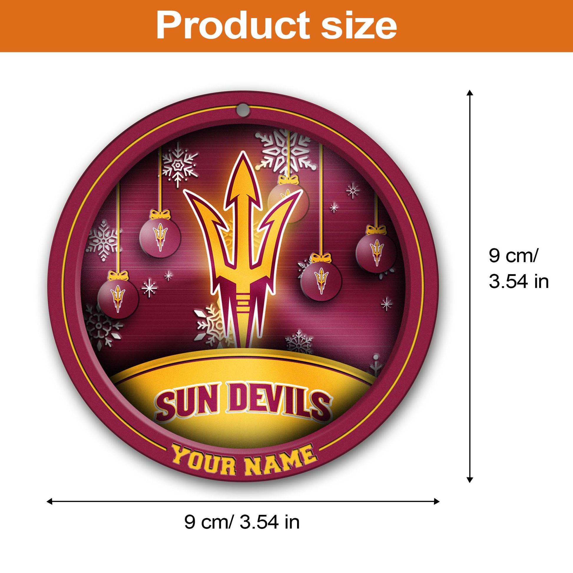 Arizona State Sun Devils Circle Aluminium Custom Ornament 2 Side Trending New Arrivals H52912 ETUG311023