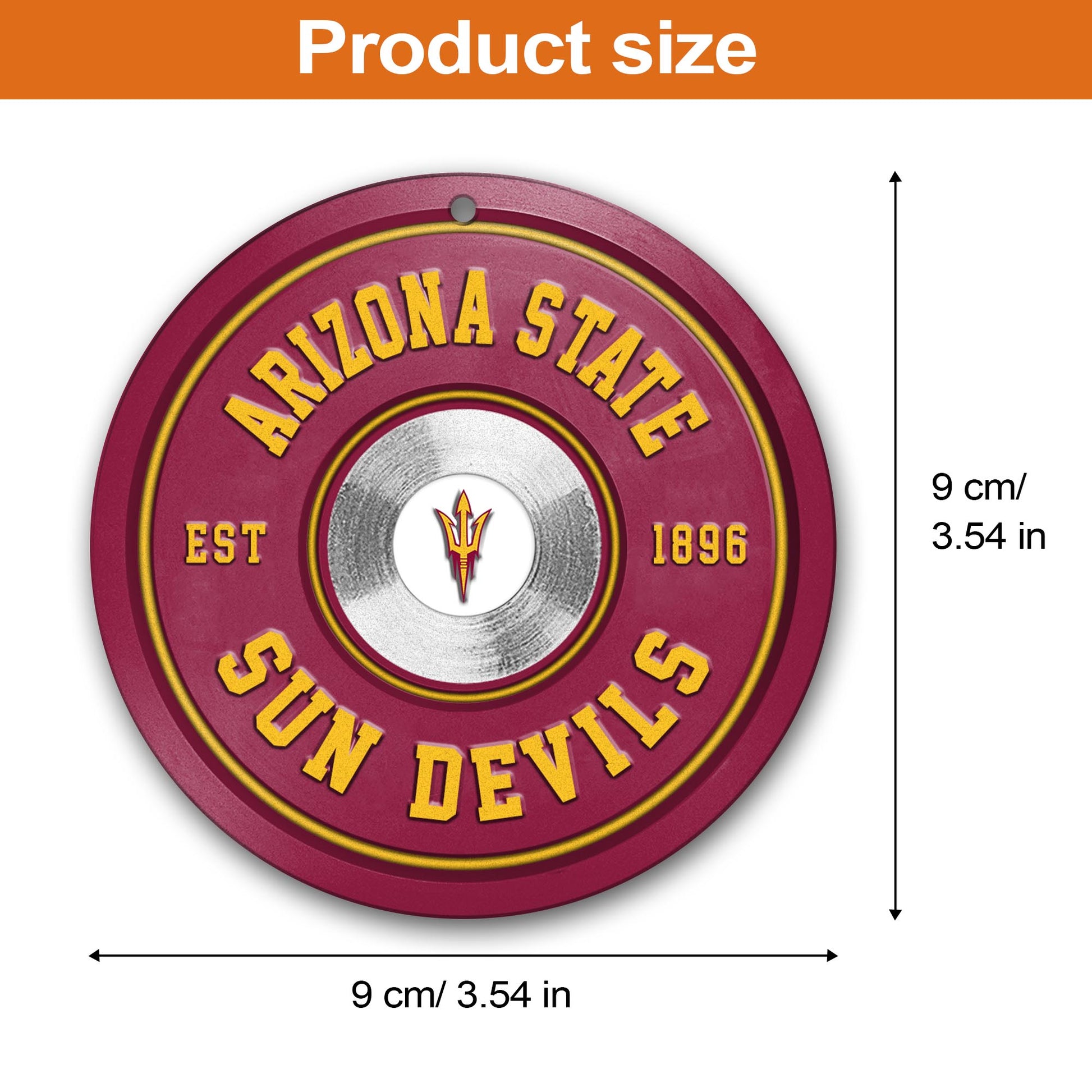 Arizona State Sun Devils Fitness Circle Aluminium Ornament 2 Side Trending New Arrivals H52883 ETUG311023