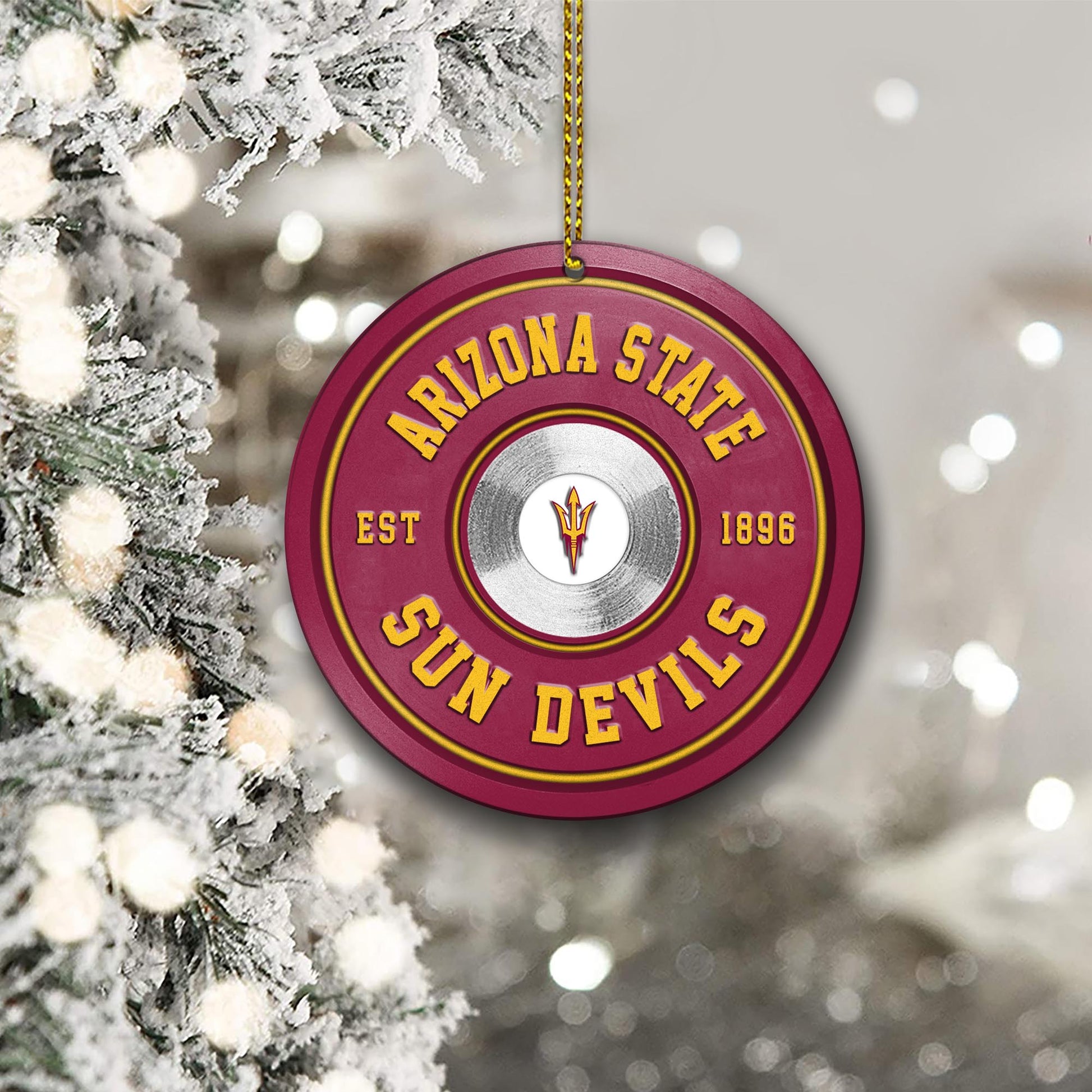 Arizona State Sun Devils Fitness Circle Aluminium Ornament 2 Side Trending New Arrivals H52883 ETUG311023