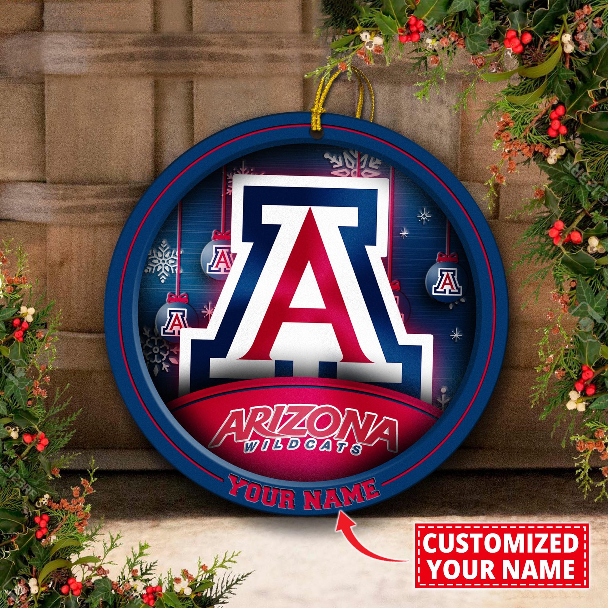 Arizona Wildcats Circle Aluminium Custom Ornament 2 Side Trending New Arrivals H52912 ETUG311023