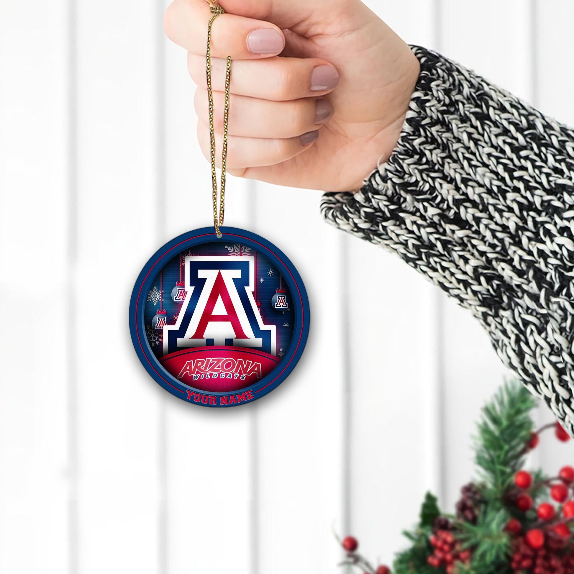 Arizona Wildcats Circle Aluminium Custom Ornament 2 Side Trending New Arrivals H52912 ETUG311023