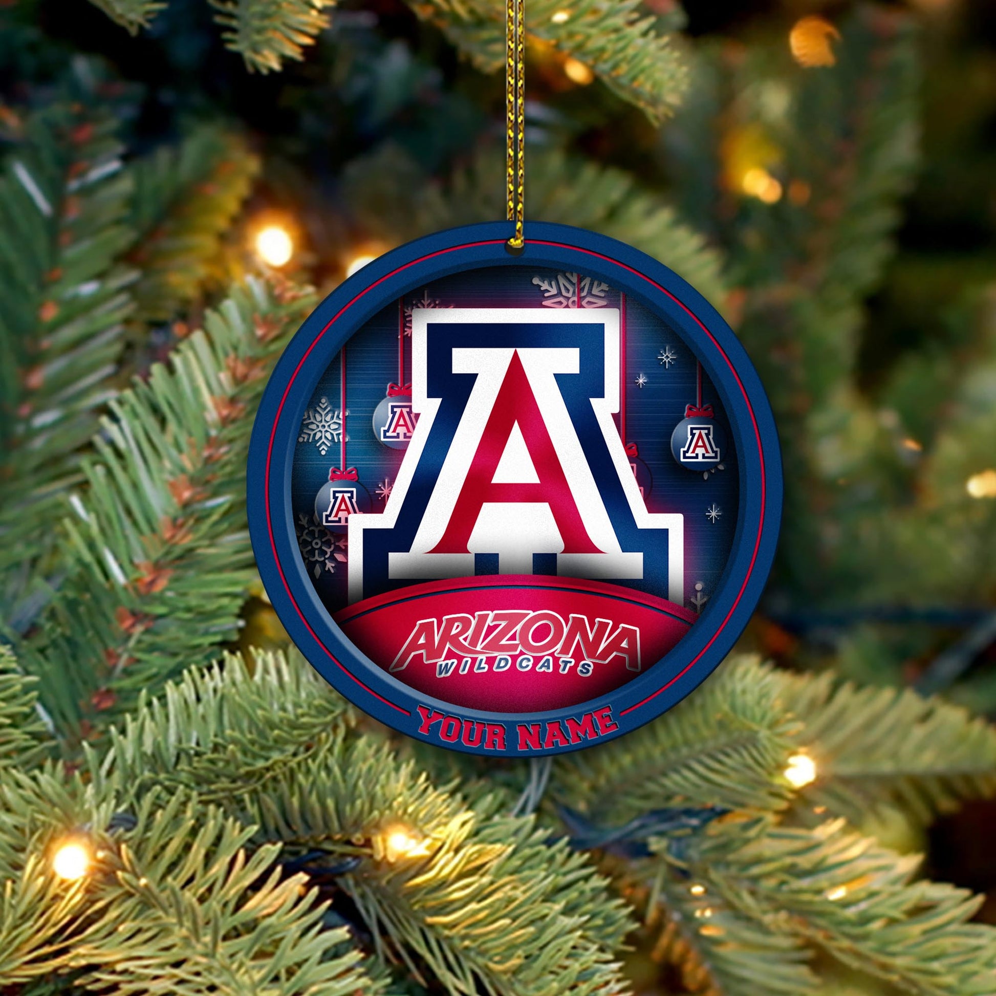 Arizona Wildcats Circle Aluminium Custom Ornament 2 Side Trending New Arrivals H52912 ETUG311023