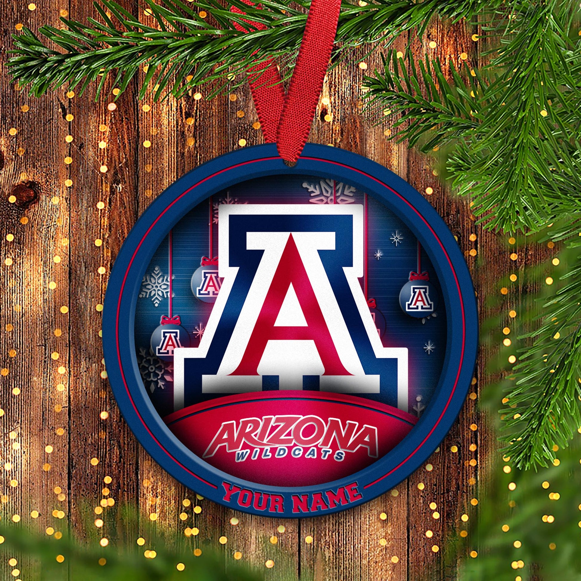 Arizona Wildcats Circle Aluminium Custom Ornament 2 Side Trending New Arrivals H52912 ETUG311023