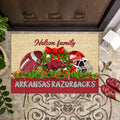 Arkansas Razorbacks Doormat Personalized Your Name, Sport Team Doormat, Christmas Gifts For Football Fan, Home Decor ETHY-52726