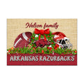 Arkansas Razorbacks Doormat Personalized Your Name, Sport Team Doormat, Christmas Gifts For Football Fan, Home Decor ETHY-52726