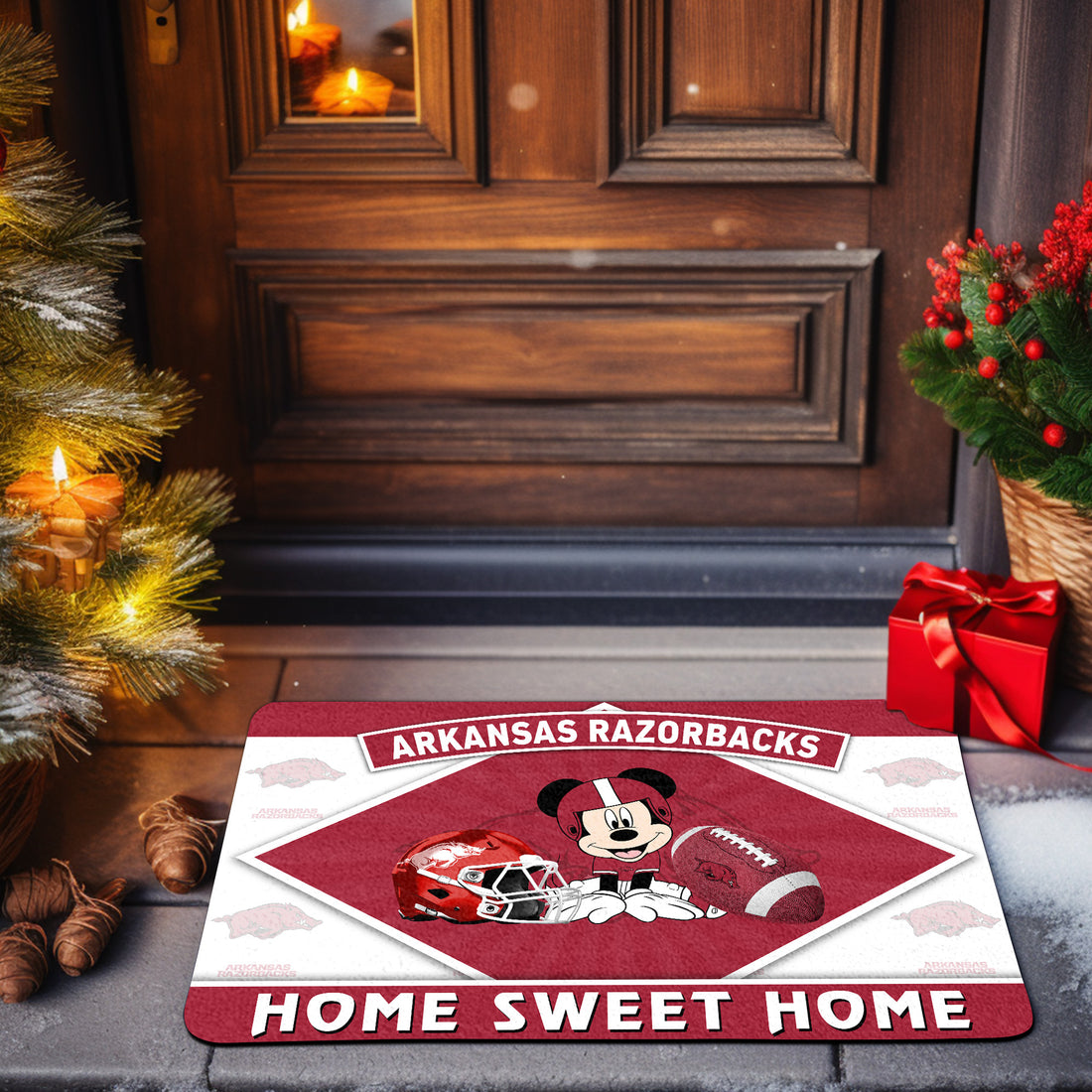 Arkansas Razorbacks Doormat, Sport Team And MK Doormat, FootBall Fan Gifts