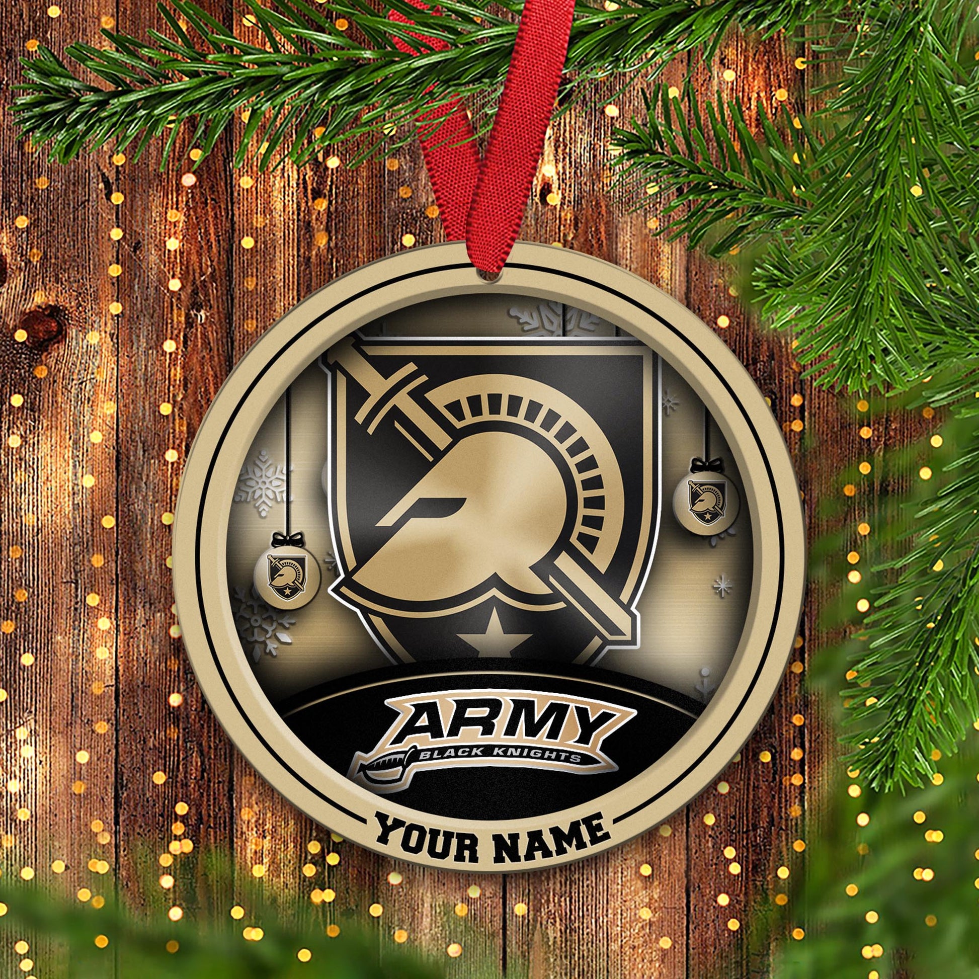 Army Black Knights Circle Aluminium Custom Ornament 2 Side Trending New Arrivals H52912 ETUG311023