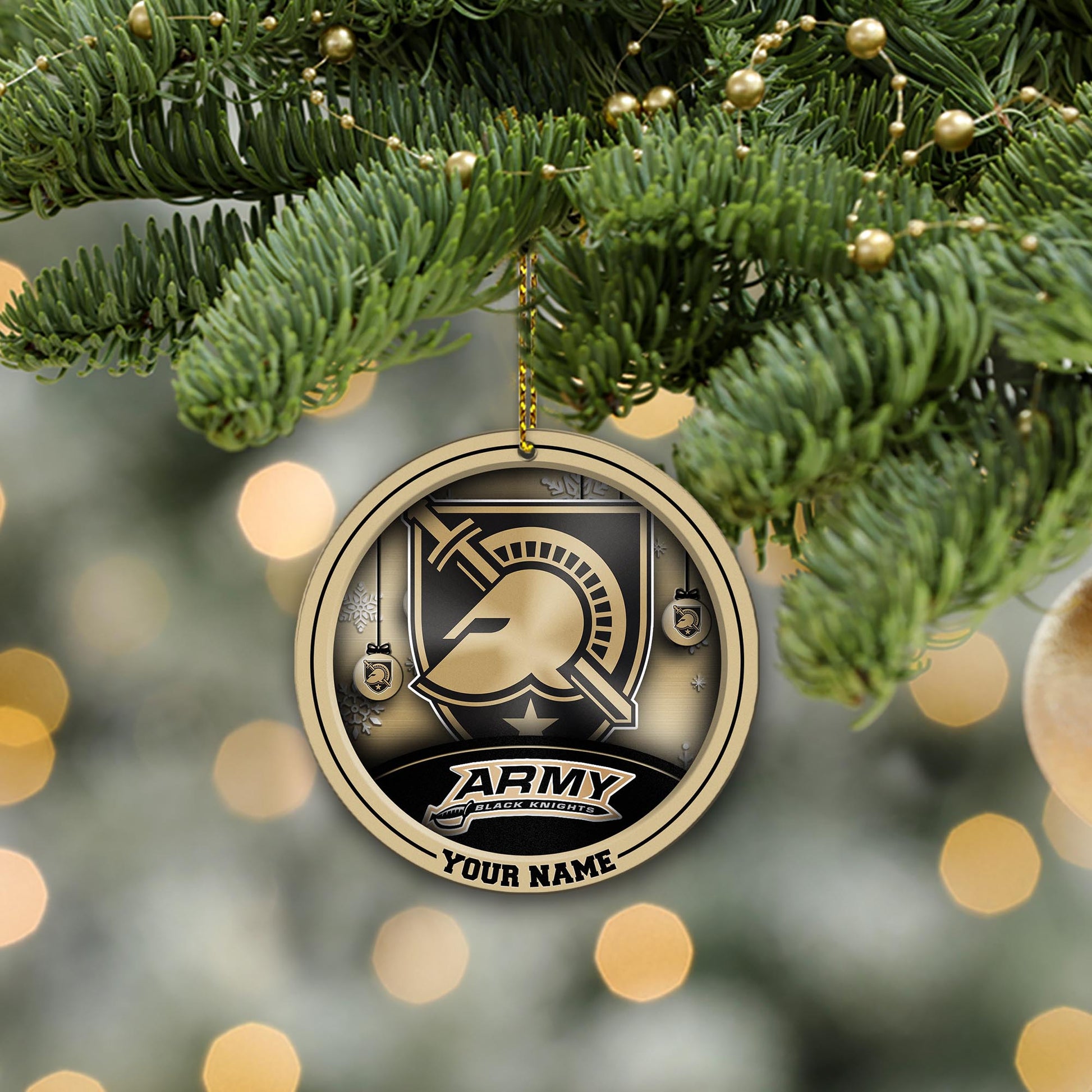 Army Black Knights Circle Aluminium Custom Ornament 2 Side Trending New Arrivals H52912 ETUG311023