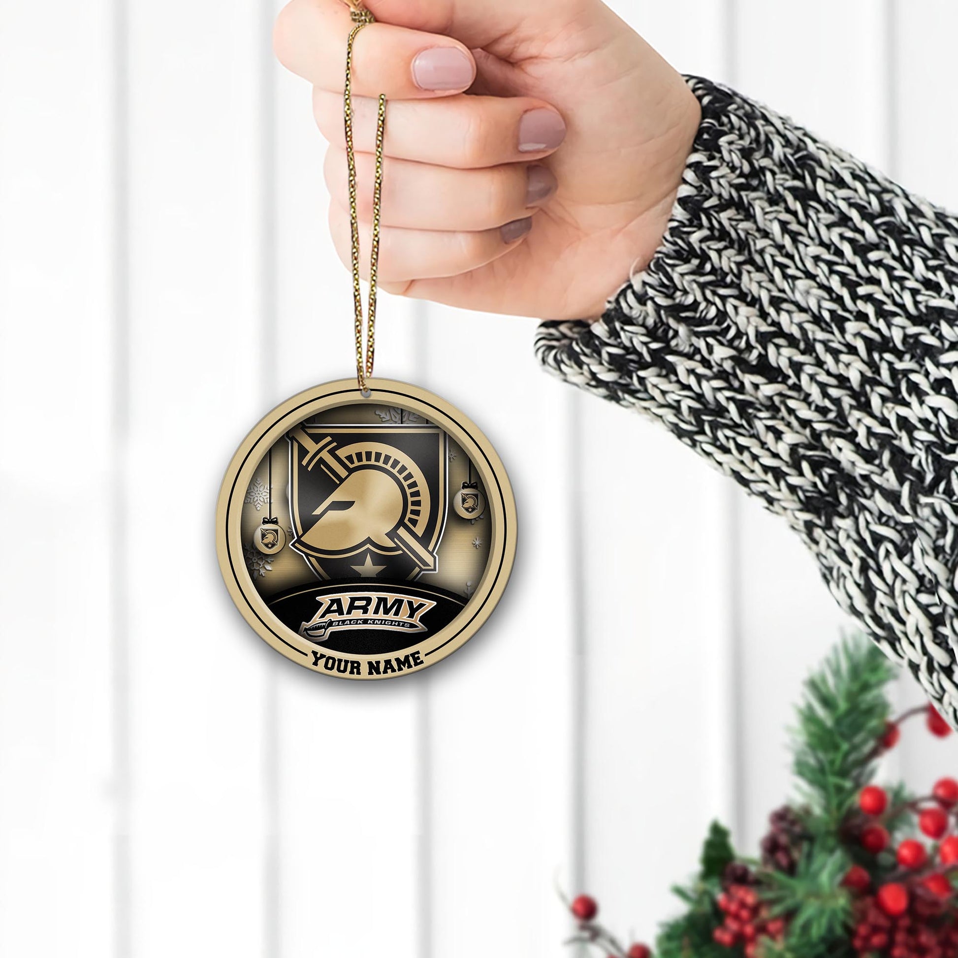 Army Black Knights Circle Aluminium Custom Ornament 2 Side Trending New Arrivals H52912 ETUG311023