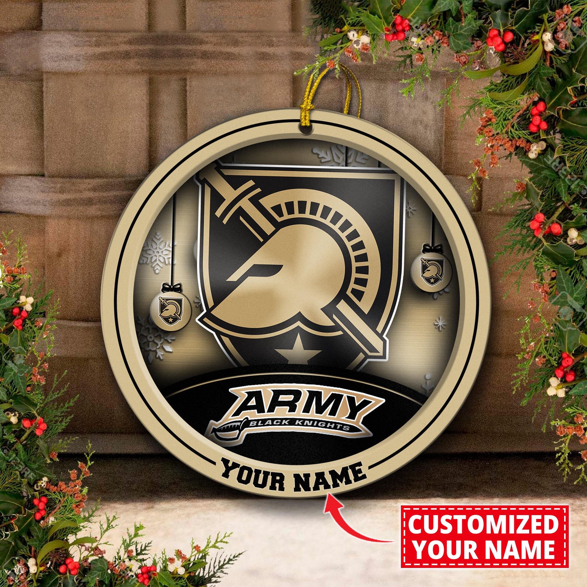 Army Black Knights Circle Aluminium Custom Ornament 2 Side Trending New Arrivals H52912 ETUG311023