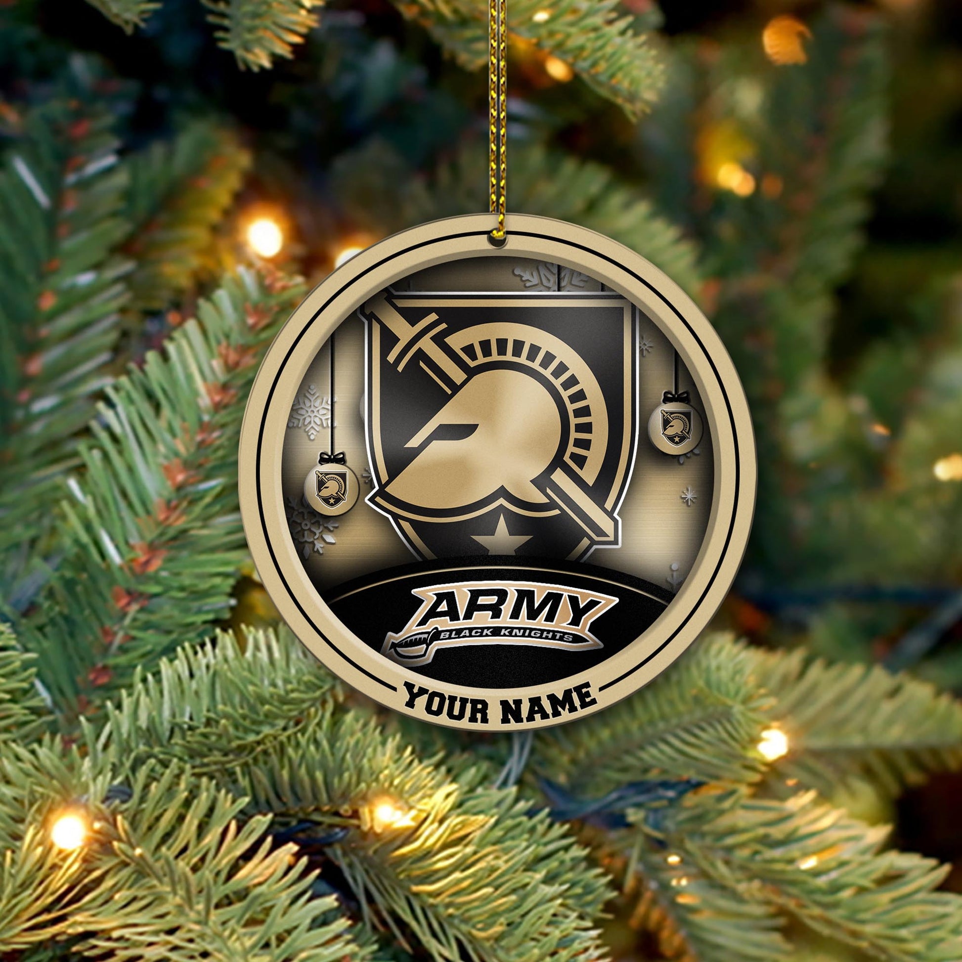 Army Black Knights Circle Aluminium Custom Ornament 2 Side Trending New Arrivals H52912 ETUG311023
