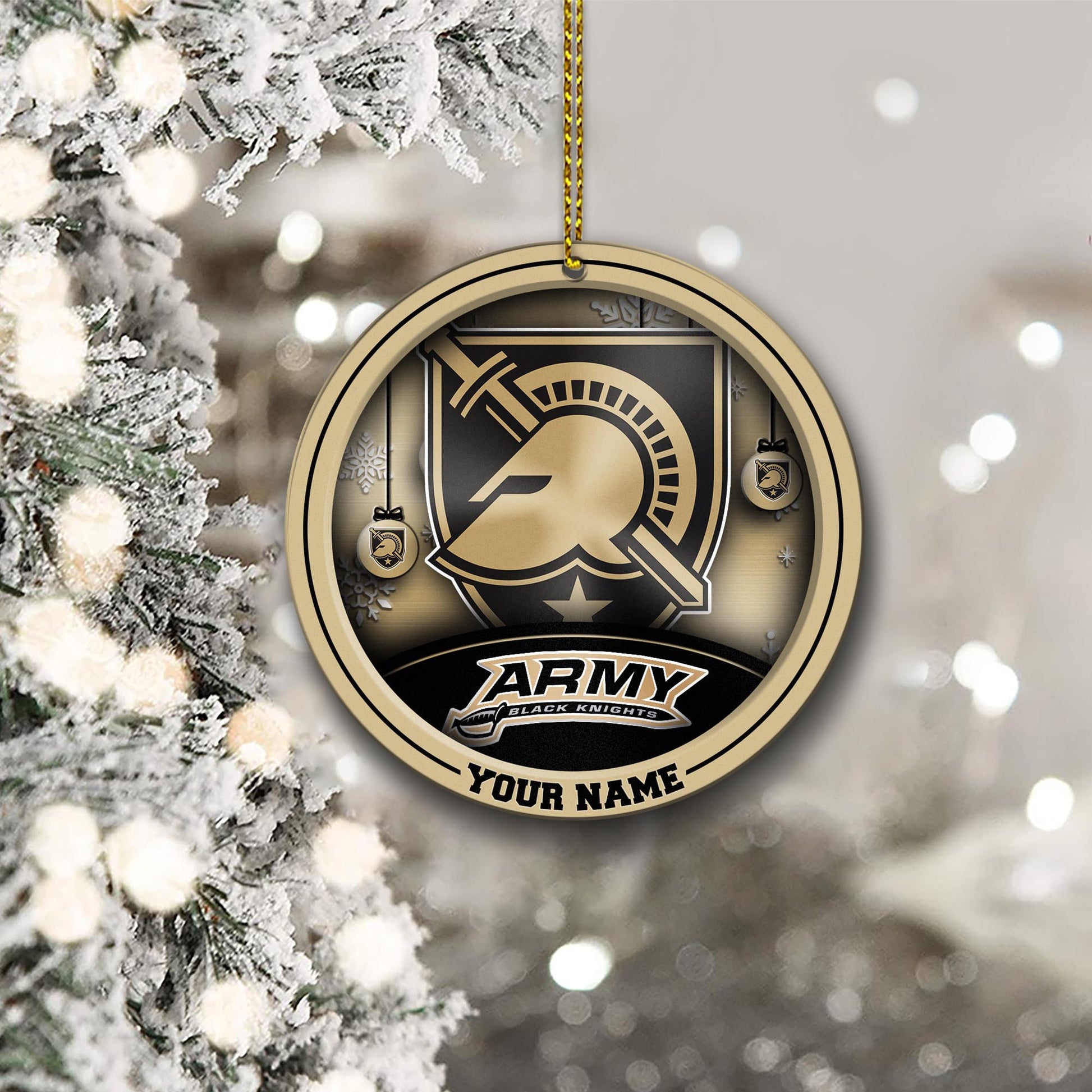Army Black Knights Circle Aluminium Custom Ornament 2 Side Trending New Arrivals H52912 ETUG311023