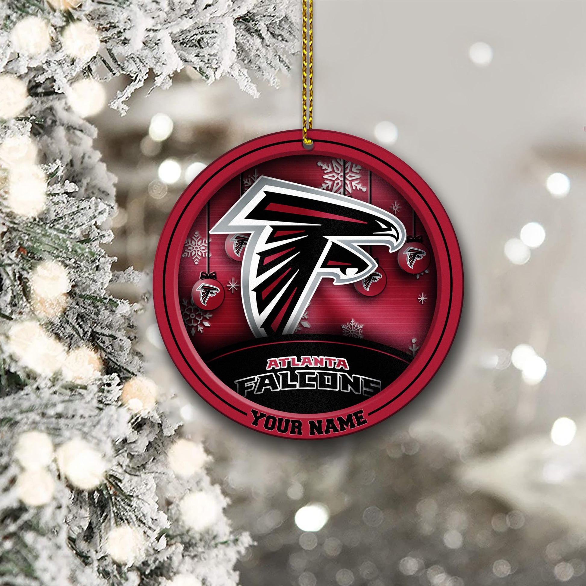 Atlanta Falcons Circle Aluminium Custom Ornament 2 Side Trending New Arrivals H52912 ETUG311023