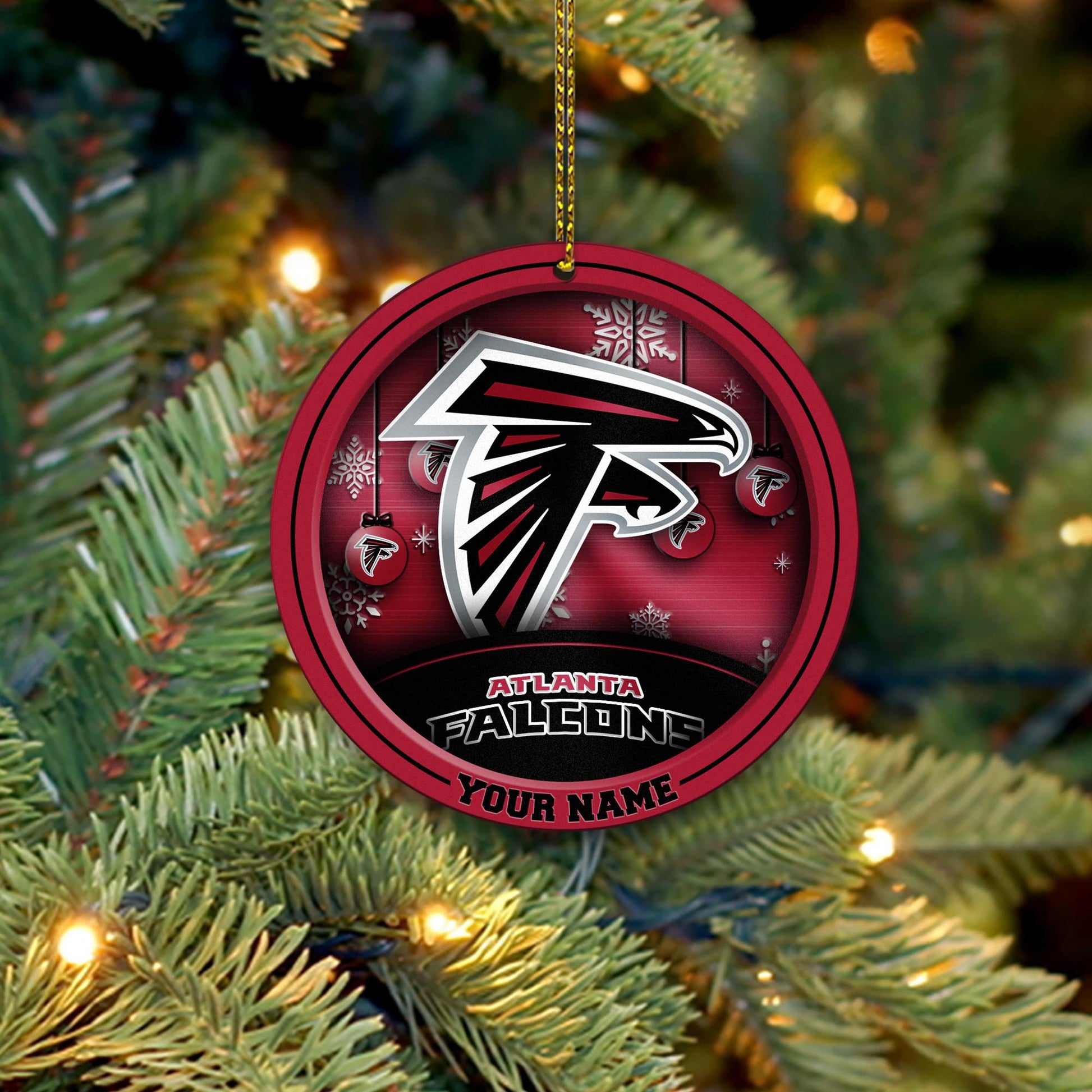 Atlanta Falcons Circle Aluminium Custom Ornament 2 Side Trending New Arrivals H52912 ETUG311023