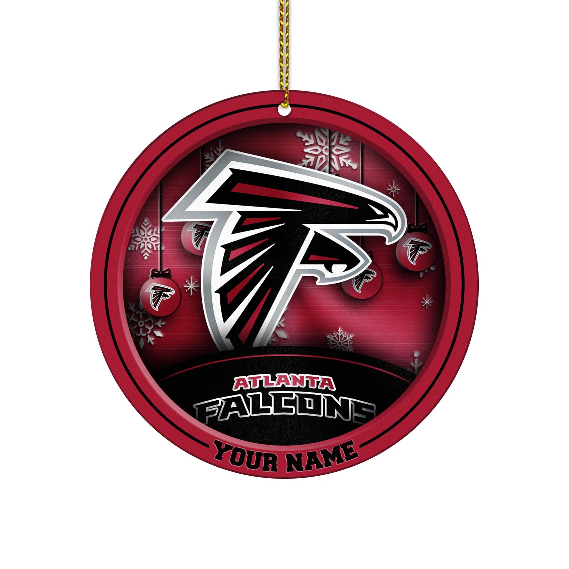 Atlanta Falcons Circle Aluminium Custom Ornament 2 Side Trending New Arrivals H52912 ETUG311023