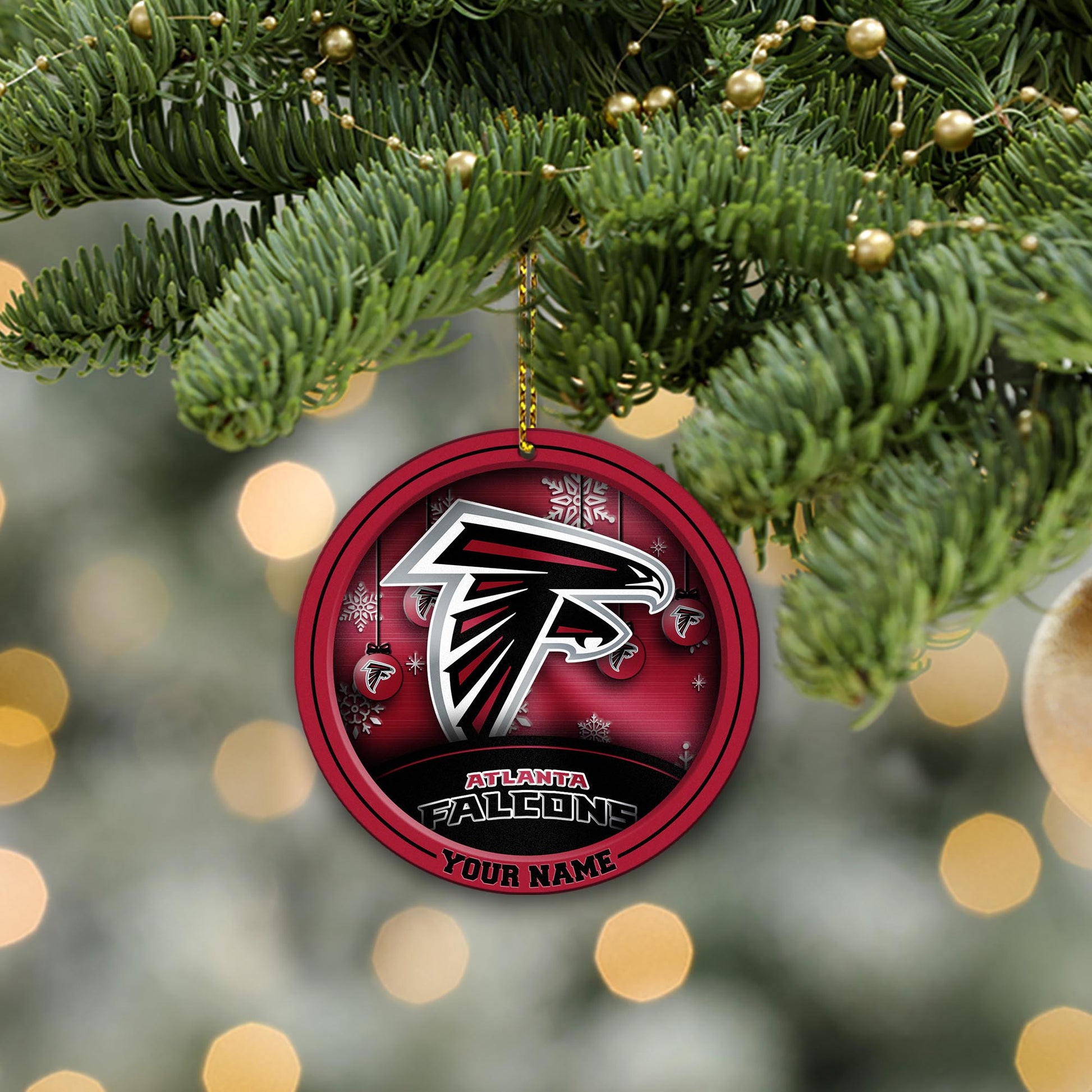 Atlanta Falcons Circle Aluminium Custom Ornament 2 Side Trending New Arrivals H52912 ETUG311023