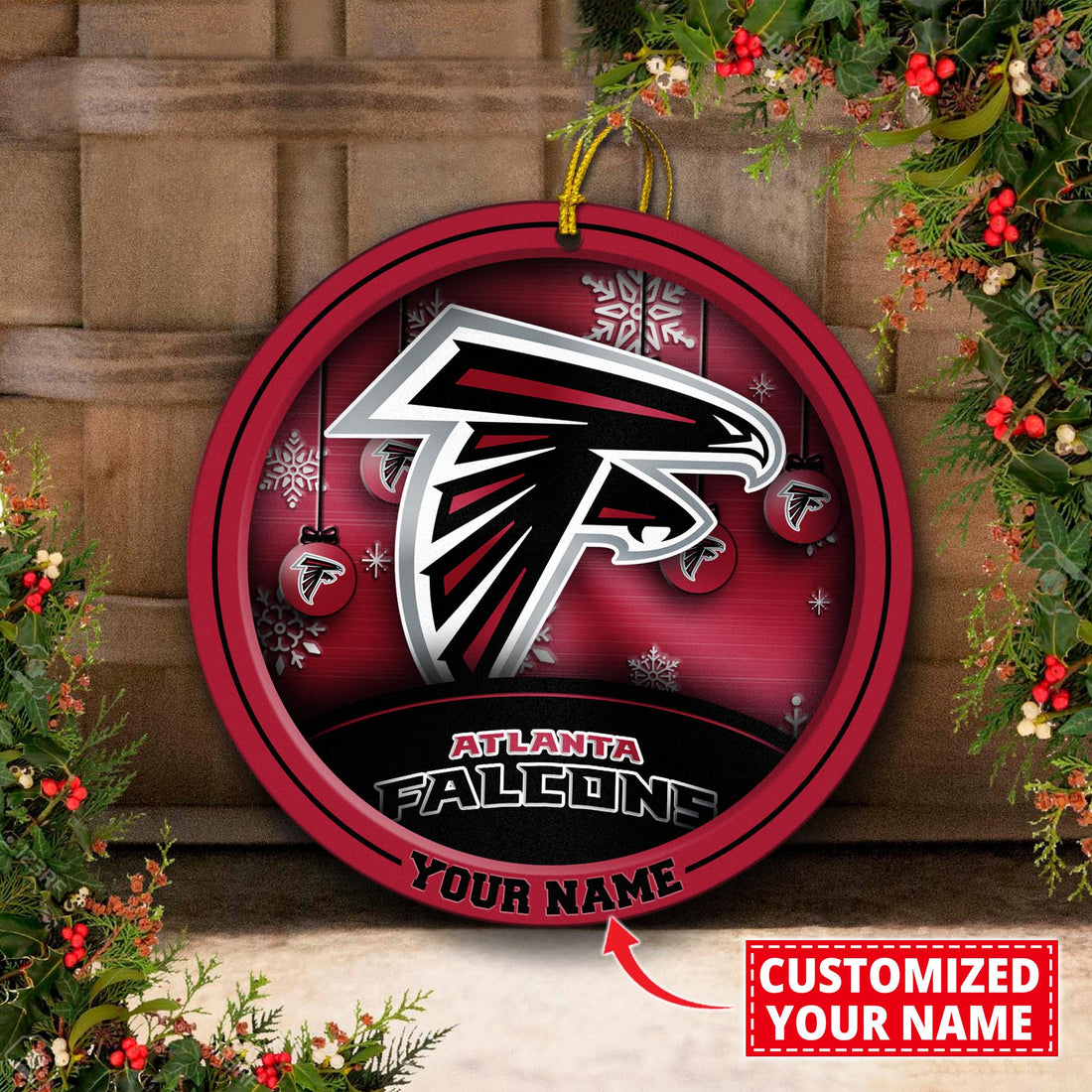 Atlanta Falcons Circle Aluminium Custom Ornament 2 Side Trending New Arrivals H52912 ETUG311023