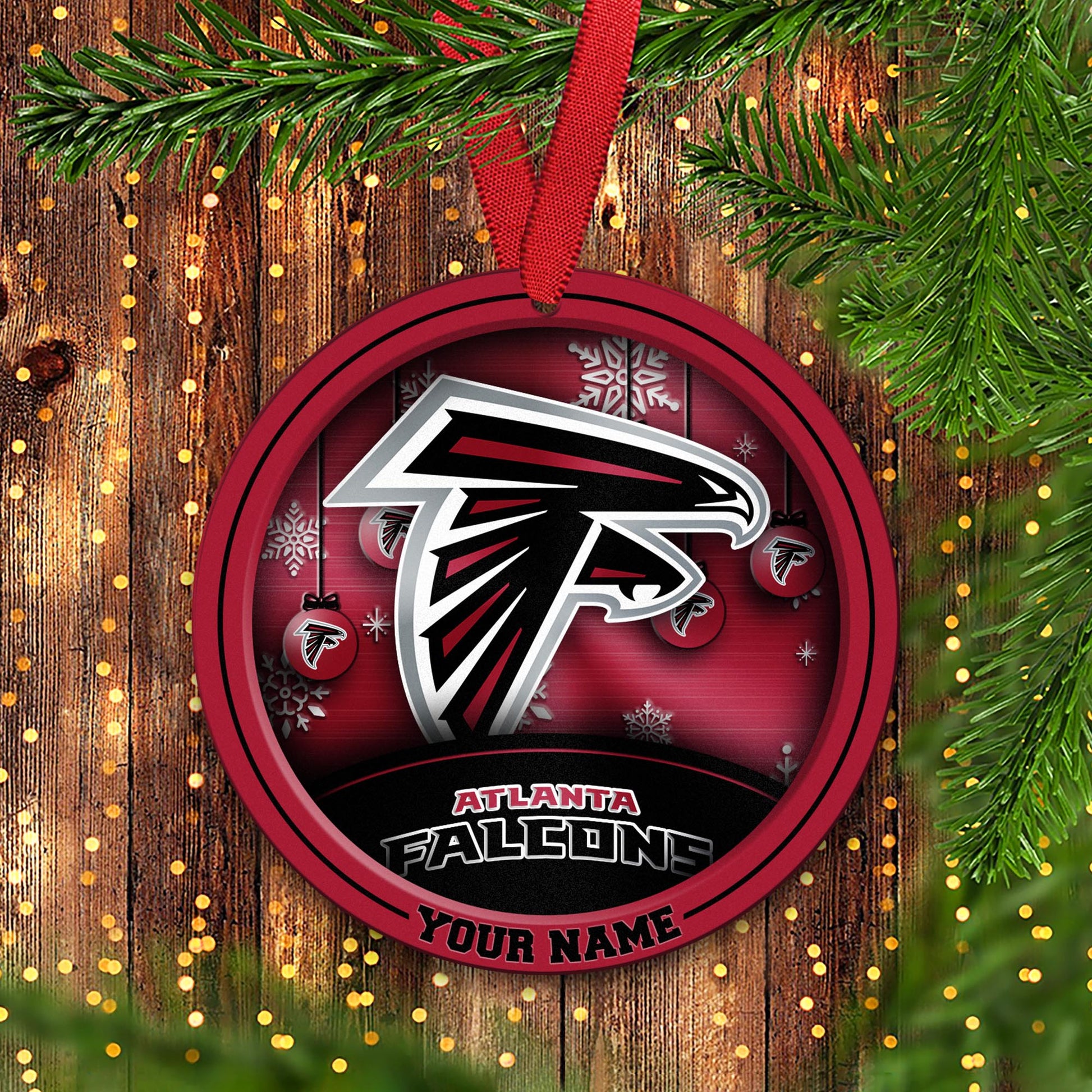 Atlanta Falcons Circle Aluminium Custom Ornament 2 Side Trending New Arrivals H52912 ETUG311023