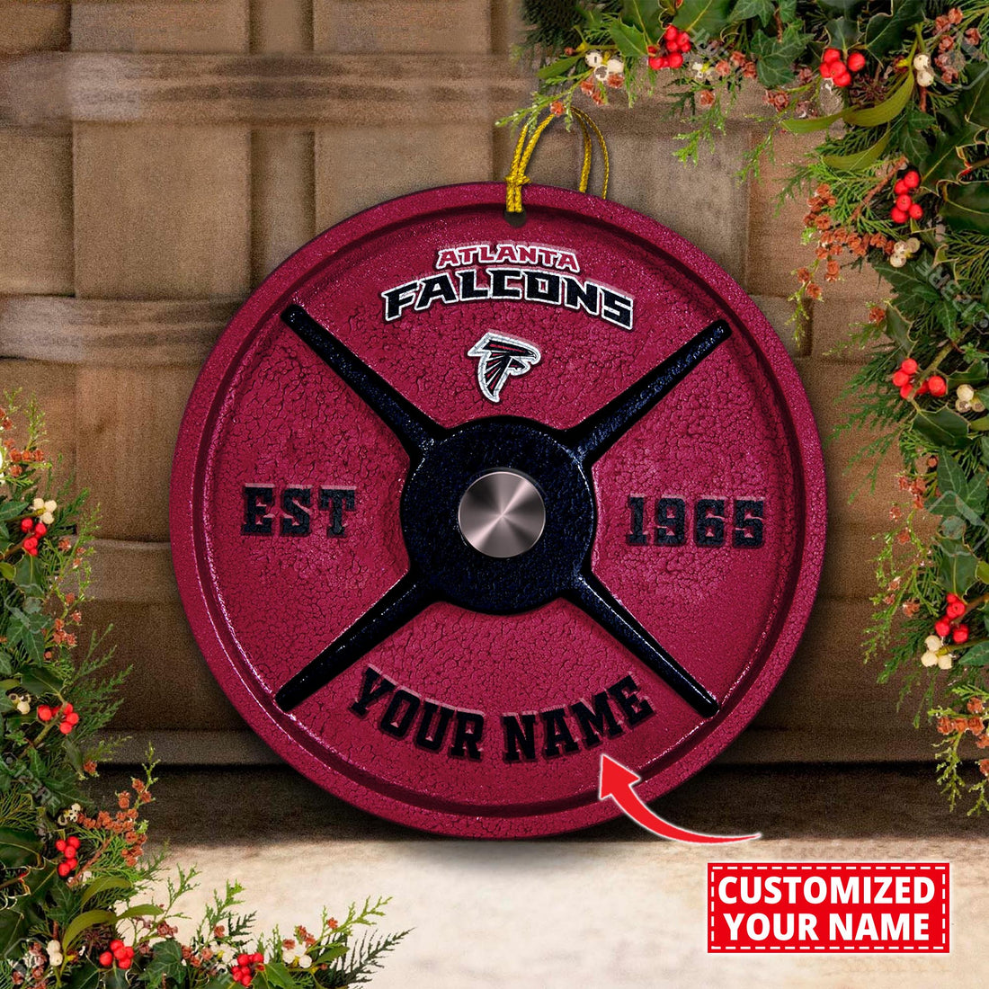 Atlanta Falcons Fitness Circle Aluminium Custom Ornament 2 Side Trending New Arrivals H52884 ETUG311023