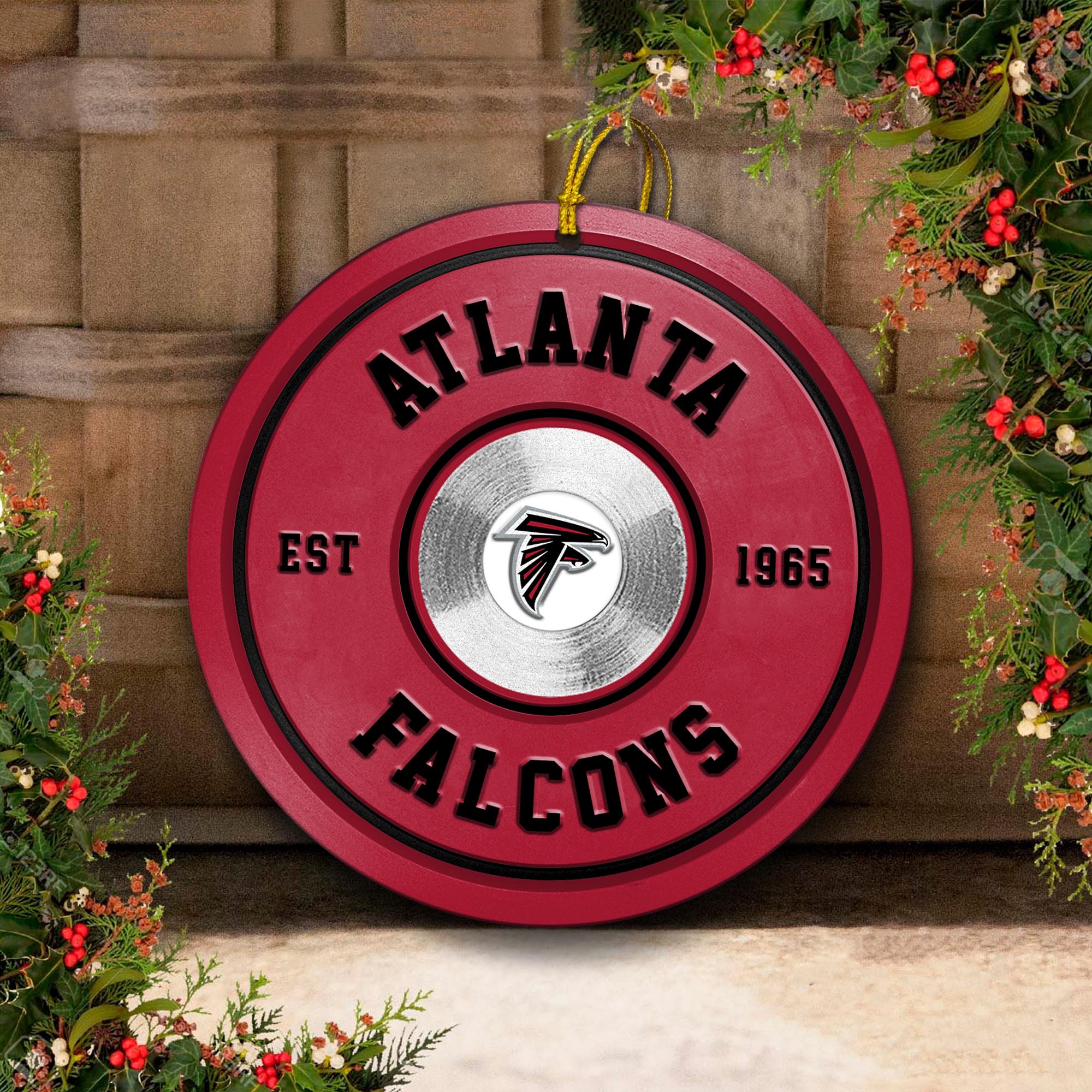 Atlanta Falcons Fitness Circle Aluminium Ornament 2 Side Trending New Arrivals H52883 ETUG311023