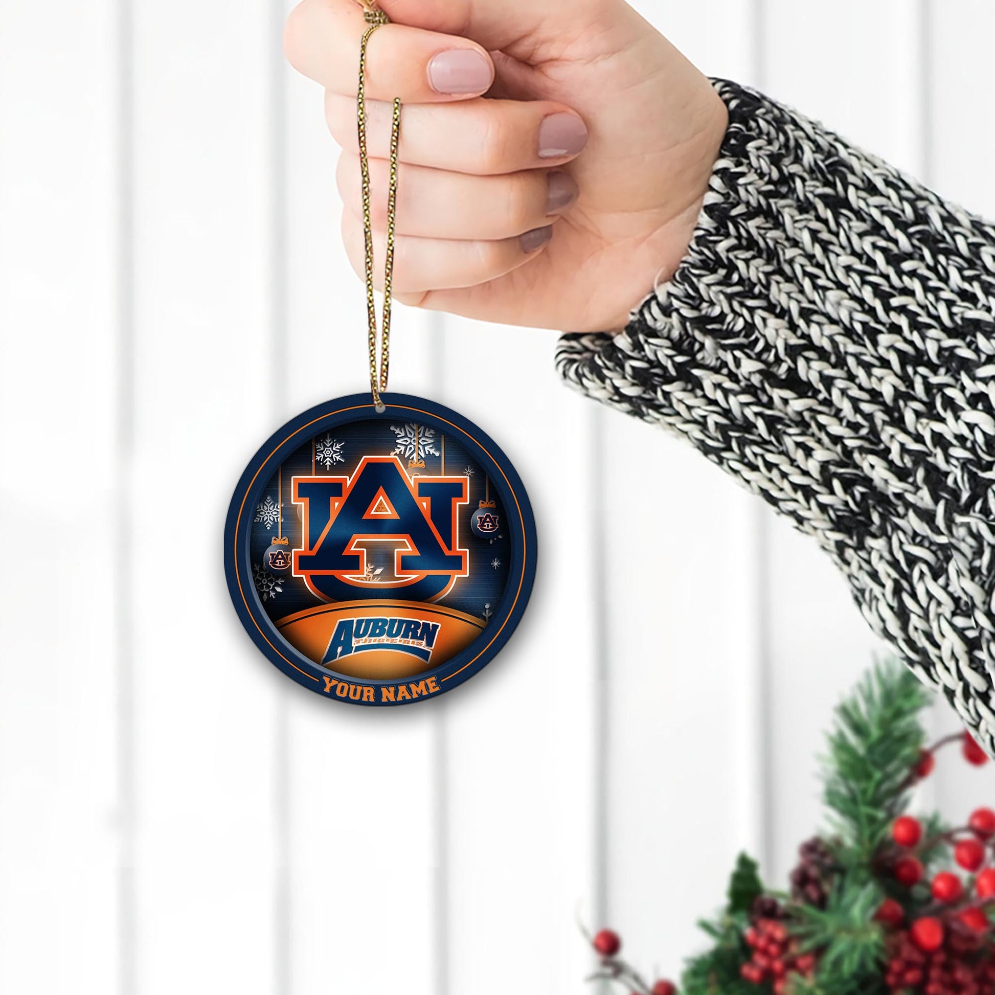 Auburn Tigers Circle Aluminium Custom Ornament 2 Side Trending New Arrivals H52912 ETUG311023